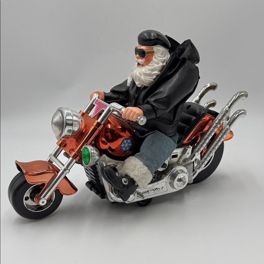Santa Claus on Orange Motorcycle Musical